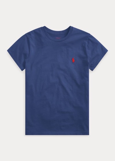 Playeras Polo Ralph Lauren Mujer Azul Marino - Cotton Crewneck - DIAKP7302